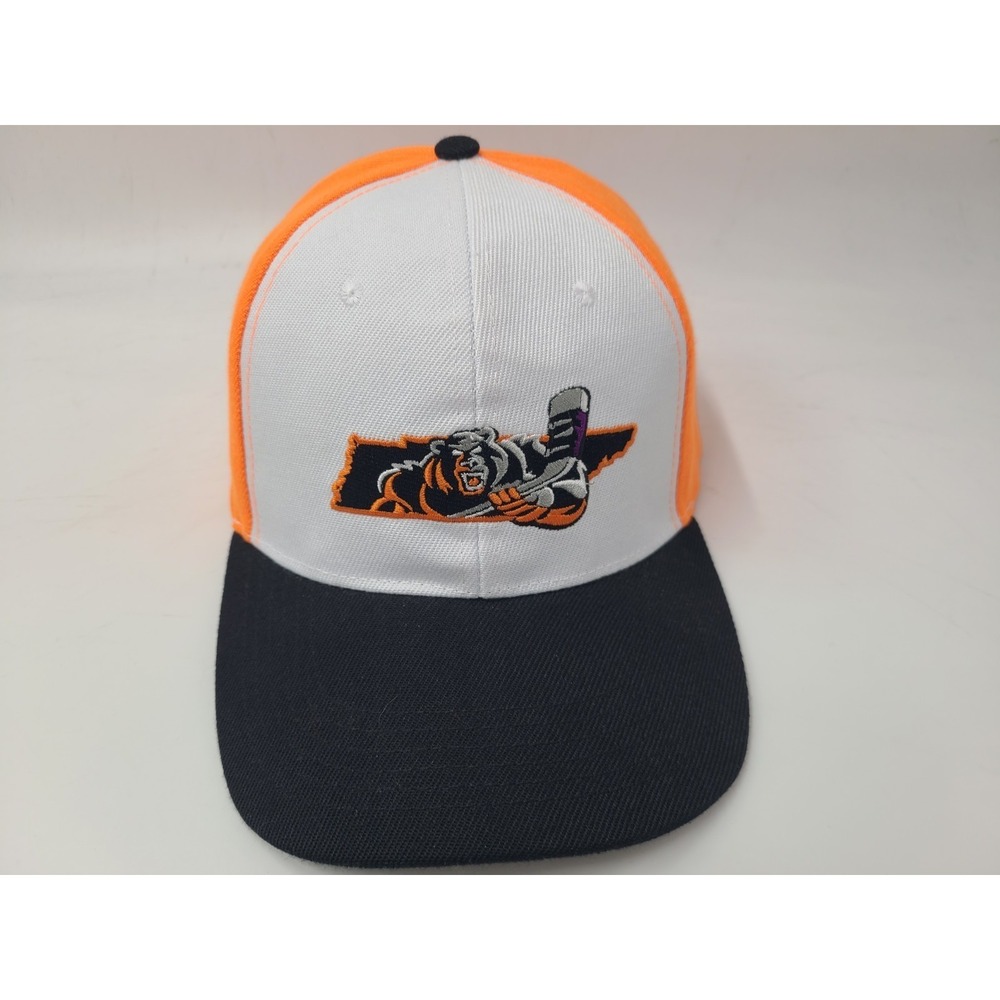 Knoxville Ice Bears Adjustable Hat Cap Men SPHL ACHL Hockey White Black Orange